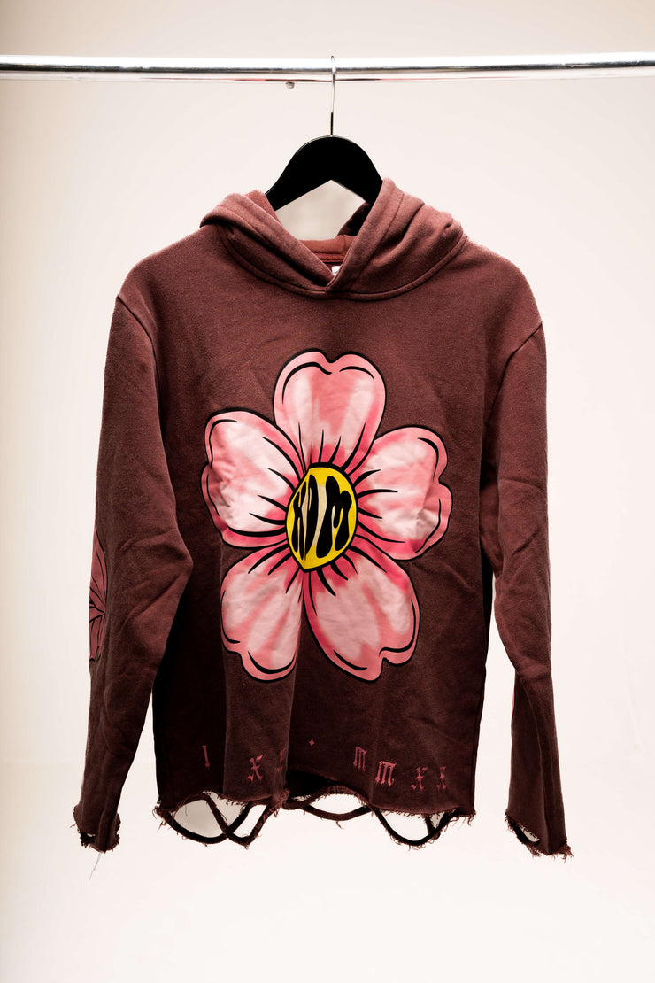 Dark Brown Pink Hoodie KDMCLOTHINGAPPAREL
